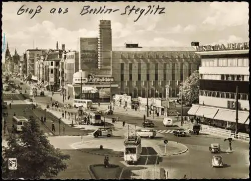 Ansichtskarte Steglitz-Berlin Walter Schreiber Platz und Schloßstraße 1953