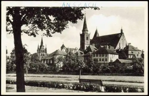 Ansichtskarte Ansbach Gumbertuskirche und Johanniskirche 1960