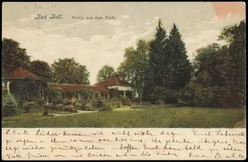 Ansichtskarte Bad Boll Partie aus dem Park 1905