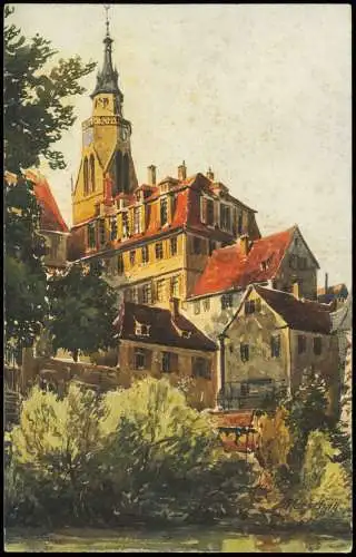 Ansichtskarte Tübingen Aquarellkarte - Alte Aule 1916