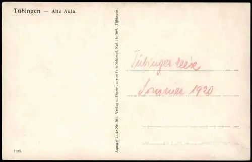 Ansichtskarte Tübingen Aquarellkarte - Alte Aule 1916