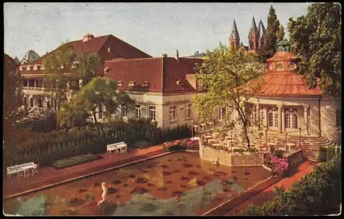 Ansichtskarte Stuttgart Hauptrestaurant und Weinhaus am See 1914