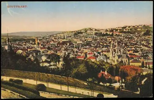 Ansichtskarte Stuttgart Blick auf die Stadt 1925