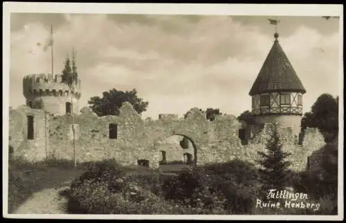 Ansichtskarte Tuttlingen Partie an der Ruine Hohberg 1933