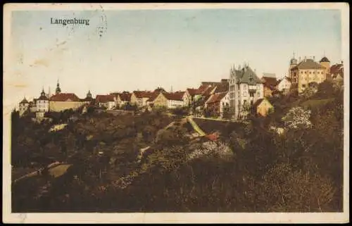 Ansichtskarte Langenburg Blick auf die Stadt 1928