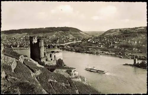 Ansichtskarte Rüdesheim Rhein Rheindampfer 1962   Bordstempel Dampfer Frieden