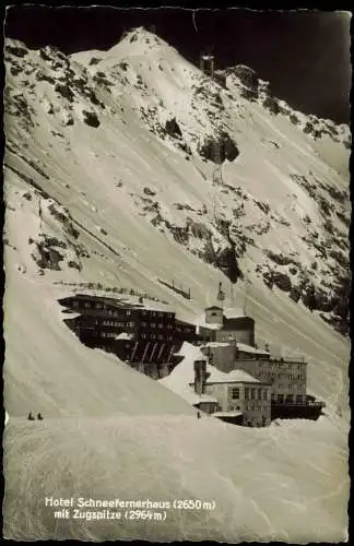 Ansichtskarte Grainau Hotel Schneefernerhaus mit Zugspitze im Winter 1965