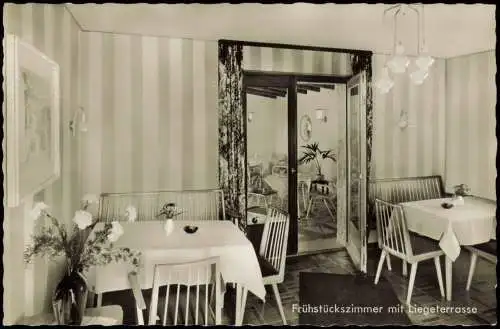 Willingen (Upland) Sonnenschlößchen Frühstückszimmer mit Liegeterrasse 1963