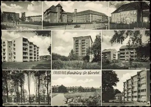 Ansichtskarte Groß Borstel-Hamburg MB: Ortleppweg Klotzenmoor Neubauten 1963