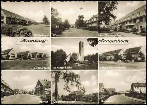 Ansichtskarte Langenhorn-Hamburg MB Straßenansichten 1961