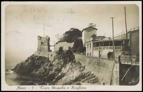 Cartoline Nervi-Genua Genova (Zena) Torre Grapallo e Scogliera 1920