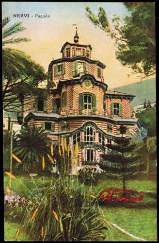 Cartoline Nervi-Genua Genova (Zena) Pagoda 1913  Italien Italia