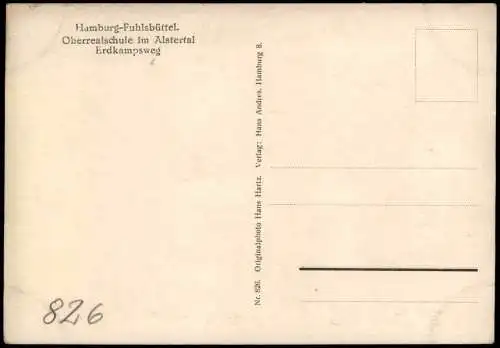 Ansichtskarte Fuhlsbüttel-Hamburg Oberrealschule im Alstertal 1939