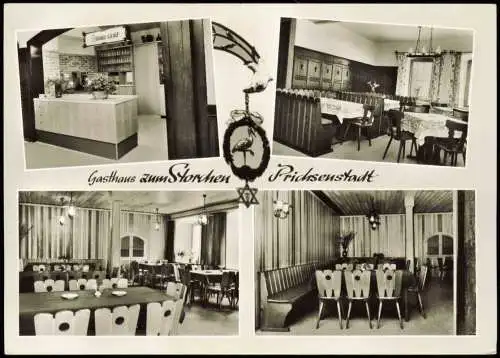 Ansichtskarte Prichsenstadt Gasthaus zum Storchen 4 Bild Innenansichten 1963