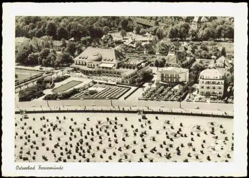 Ansichtskarte Travemünde-Lübeck Luftbild Fliegeraufnahme Strand Hotels 1965