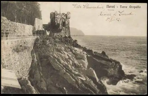 Cartoline Nervi-Genua Genova (Zena) Torre Gropallo 1911