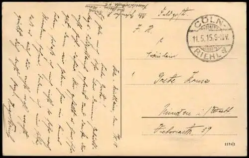 Ansichtskarte Mülheim-Köln Partie im Stadtgarten 1915