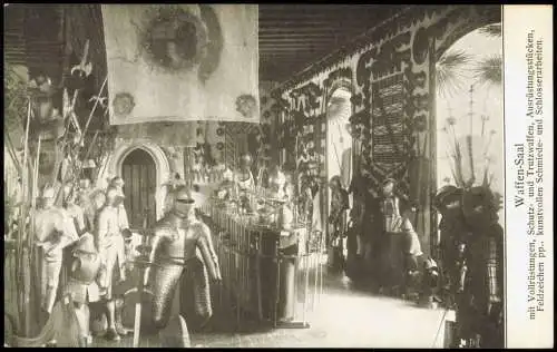 Ansichtskarte Coburg Veste Coburg - Waffensaal 1909