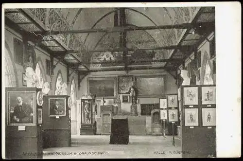 Ansichtskarte Braunschweig Vaterländisches Museum - Halle im Querbad 1909