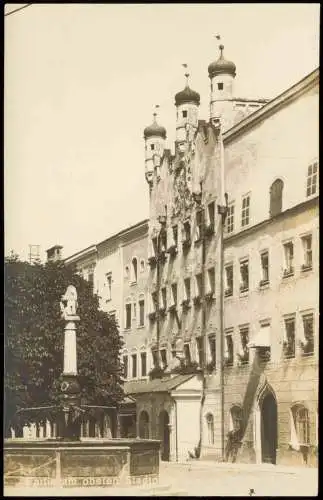 Ansichtskarte Burghausen Partie am oberen Stadtplatz 1928