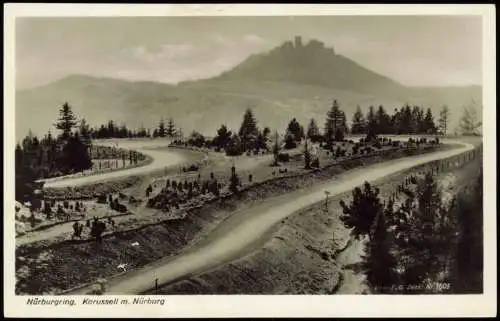 Ansichtskarte Adenau Nürburgring. Karussell m. Nürburg 1930