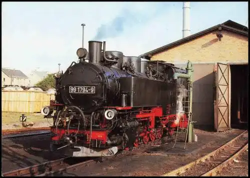 Schmalspurbahn Radebeul-Radeburg am Heizhaus in Radebeul Ost 1990