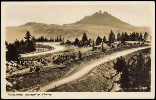 Ansichtskarte Adenau Nürburgring. Karussell m. Nürburg 1930