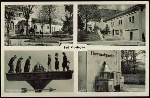 Ansichtskarte Bad Krozingen Thermalquelle geschnitzer Wegweiser 4 Bild 1938