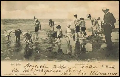 Ansichtskarte Juist spielende Kinder am Strand 1904