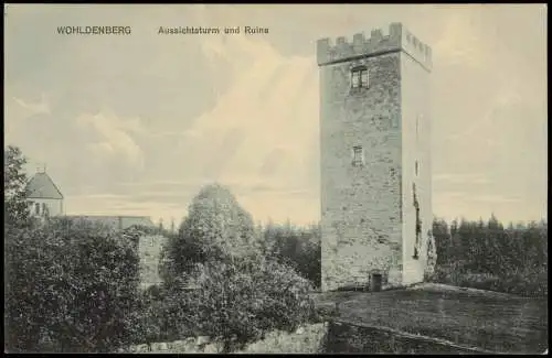 Ansichtskarte Sillium-Holle (LK Hildesheim) Aussichtsturm und Ruine 1912