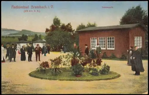 Ansichtskarte Bad Brambach Partie an der Radiumquelle 1914