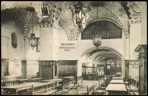 Ansichtskarte München Hofbräuhaus - Saal 1914