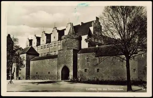 Ansichtskarte Cottbus Stadtmauer - Fotokarte 1948  gel. SBZ