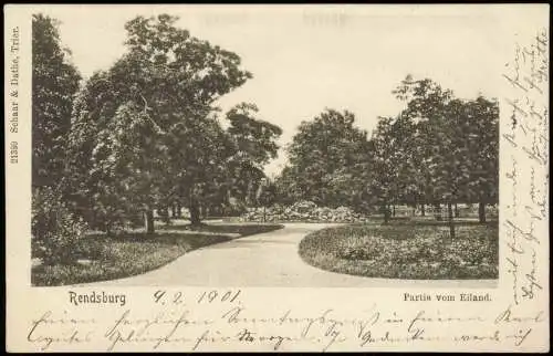 Ansichtskarte Rendsburg Partie vom Eiland. 1901