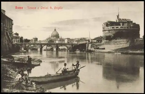 Cartoline Rom Roma Tevere e Castel S. Angelo 1914