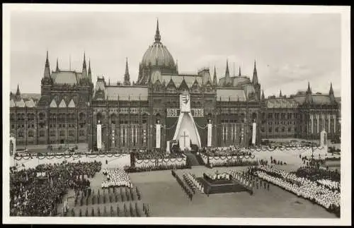 Postcard Budapest SZENT ISTVÁN JUBILEUMI ÉV Versammlung 1938