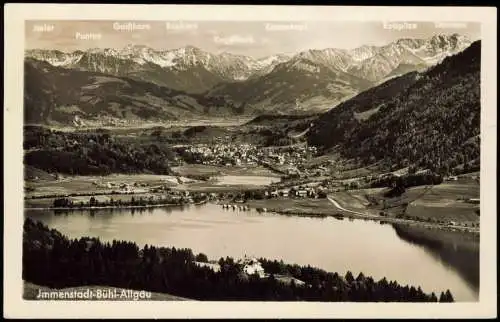 Ansichtskarte Immenstadt Allgäu Stadt und Alpen 1951  gel. Notopfer Berlin