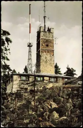 Bischofsgrüner Forst Ochsenkopf Fichtelgebirge Asenturm Fotokarte color 1961