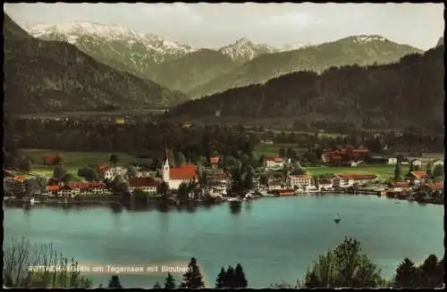 Ansichtskarte Rottach-Egern am Tegernsee mit Blauberg Fotokarte color 1968