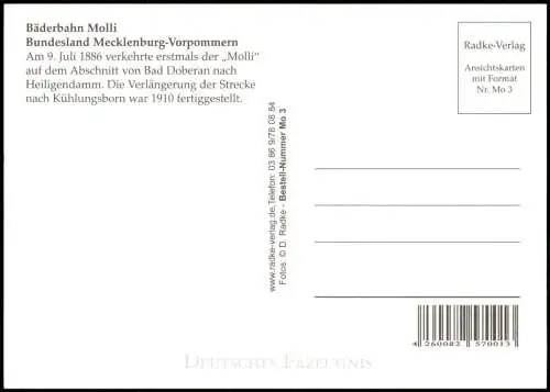 Ansichtskarte .Mecklenburg-Vorpommern Die Bäderbahn Molli Mehrbild AK 2009