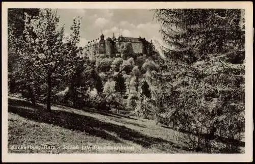 Ansichtskarte Blankenburg (Harz) Schloß SV Genesungsheim 1955