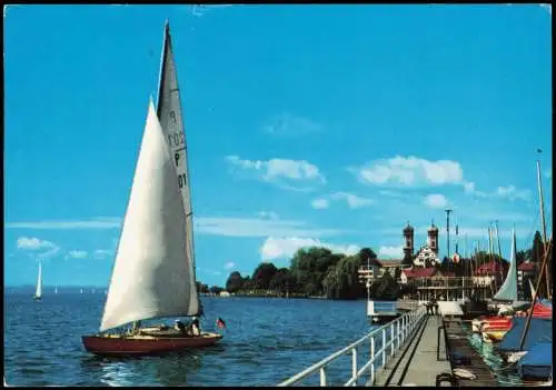 Ansichtskarte Friedrichshafen Yachthafen u. Schlosskirche 1986