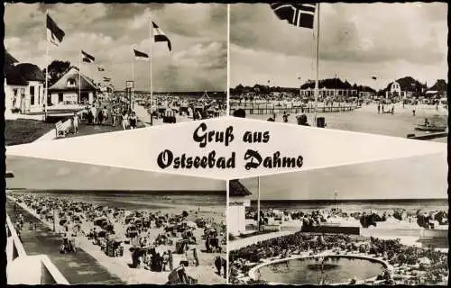 Dahme (Holstein) Mehrbildkarte Ortsansichten Strand Ostsee Ostseebad 1959