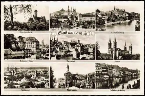 Ansichtskarte Bamberg Stadtteilansichten Mehrbild Fotokarte 1962