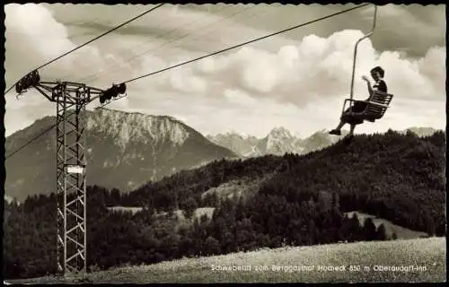 Oberaudorf Schwebelift zum Berggasthof Hocheck Oberaudorf-Inn 1960