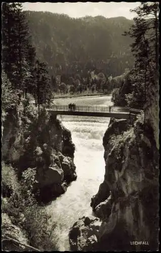 Ansichtskarte Füssen Lechfall mit Maxsteg bei Füssen Allgäu 1960