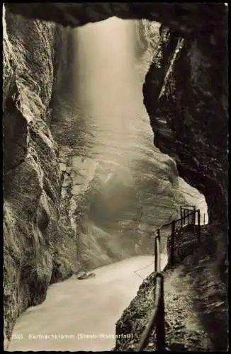 Ansichtskarte Garmisch-Partenkirchen Partnachklamm (Staub-Wasserfall) 1960