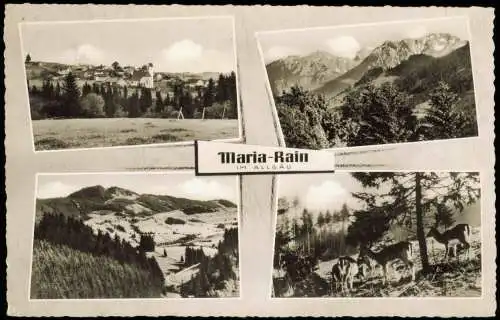 Maria Rain (Bayern)-Oy-Mittelberg Mehrbildkarte mit 4 Ortsansichten 1960