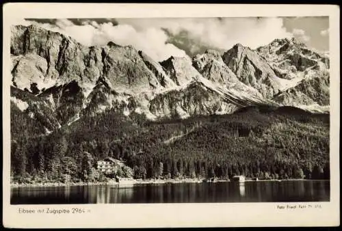 Ansichtskarte Garmisch-Partenkirchen Eibsee mit Zugspitze 1955