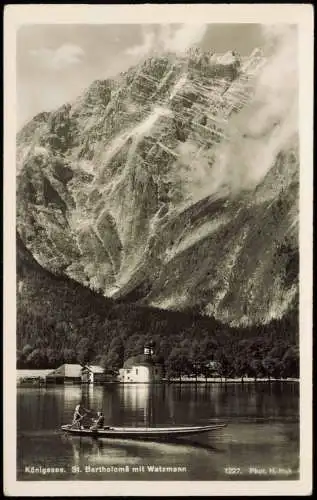 St. Bartholomä-Schönau am Königssee Königssee St. Bartholomä mit Watzmann 1950